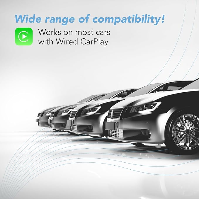 Wireless CarPlay Adapter - Fastest 5Ghz - AutoSky - Plug and Play - USB-C and USB-A Cables - Wired CarPlay Required