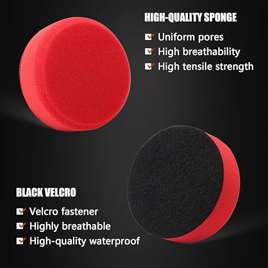 3 Inch Polishing Pad, SPTA 8Pcs Car Wax Applicator Pads with Handle and Towel, Hand Foam Pads & Microfiber Pad Kit, Detailing Buffing Pads for Car Polishing Waxing Buffing Glaze