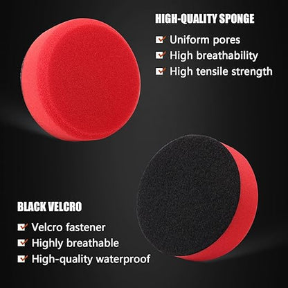 3 Inch Polishing Pad, SPTA 8Pcs Car Wax Applicator Pads with Handle and Towel, Hand Foam Pads & Microfiber Pad Kit, Detailing Buffing Pads for Car Polishing Waxing Buffing Glaze