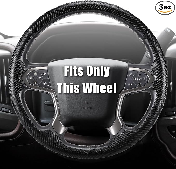 Aimato Customized Steering Wheel Cover for Chevy Silverado 1500 2014-2018/2500 3500 2015-2019/Suburban Tahoe 2015-2020/Traverse 2018-2023,Thin,Anti-Slip,Scratch-Resistant Car Accessory for Chevrolet