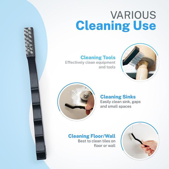 Nanoskin 6-Pack Toothbrush Style Brushes - Professional Detailing Brush Set, Car Interior and Upholstery Cleaning, Durable Nylon Bristles, Precision Automotive Cleaning, Essential Detailer's Toolkit