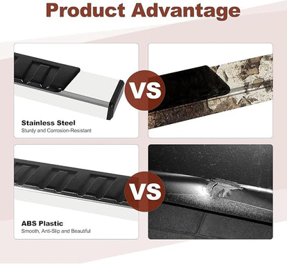 Running Boards 6 Inches for Double Cab Chevy Silverado/GMC Sierra 2007-2018 1500 | 2019 Limited/LD | 2007-2019 2500HD/3500HD (2 Full 2 Half Size Doors) Stainless Steel Side Steps Rails Nerf Bars 6"