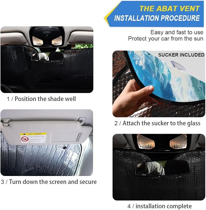 Windshield Sun Shade Beautiful Dolphins Jumped Front Window Block UV Shades Visor Reflective Retractable for Car SUV Trucks