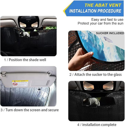 Windshield Sun Shade Beautiful Dolphins Jumped Front Window Block UV Shades Visor Reflective Retractable for Car SUV Trucks