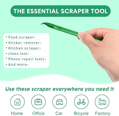 9 Pieces Plastic Scraper Tool Scratch Free Crevice Cleaning Sticker Remover Tool Multipurpose Non Scratch Scrapers for Tight Spaces, Kitchen, Crevices, Auto Detailing, Paint
