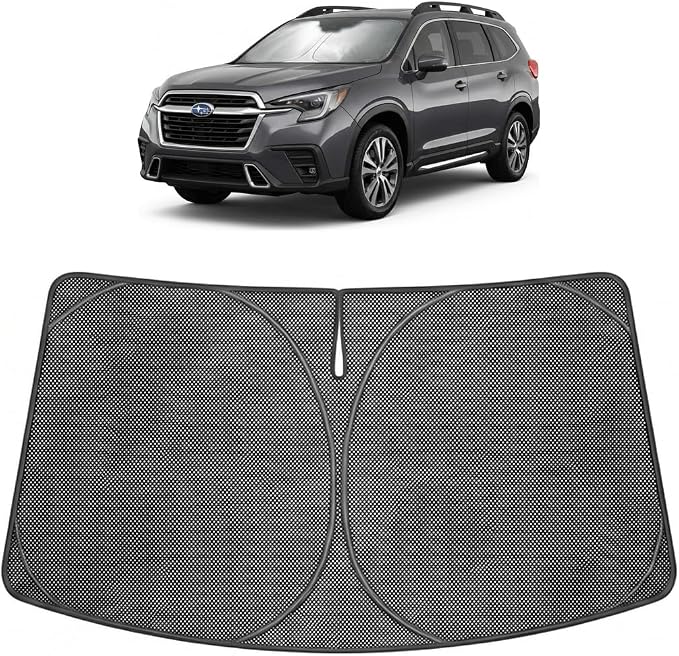 Proadsy Windshield Sun Shade Custom Fit Subaru Ascent 2019-2026 Ice Crystal Black Front Window Sunshade UV and Heat Blocker Foldable Visor Keeps Car Cooler for Summer Parking and Daily Use