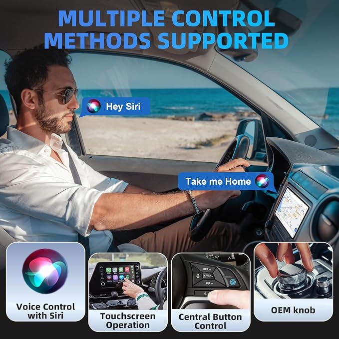 Wireless Carplay Adapter for iPhone - CarPlay Wireless Adapter, Wireless Control Plug & Play Carplay for Cars from 2016 & for Apple iPhone iOS 10+ (Black-Mini)
