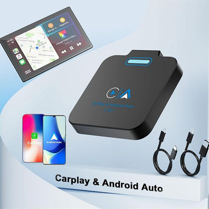Android Auto & CarPlay Wireless Adapter - 2 in 1 Wireless for iPhone & Android, Plug & Play for Factory Wired Cars - Supports iOS 10+