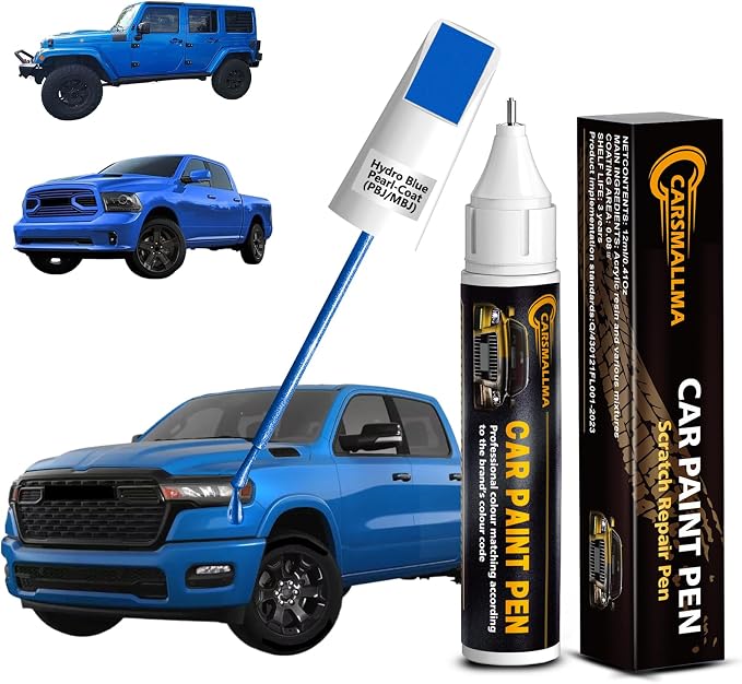 Hydro Blue Pearl-Coat(PBJ/MBJ) Car Touch Up Paint for Ram, Color Accurate Car Paint Scratch Repair Pen Kit Quick & Easy Fix Vehicle Chips and Automotive Nicks Scuff