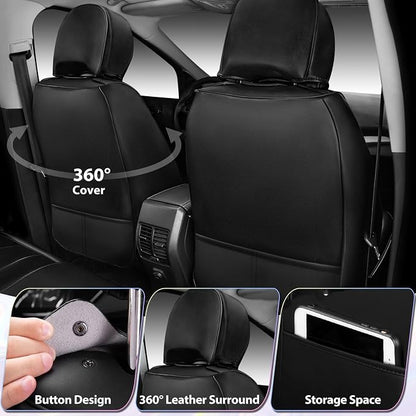 CAR PASS Nappa Leather Seat Covers Front Seats Only, Waterproof Faux Leather car Seat Cover 2 Piece Cushions Protector Universal Fit for SUV Truck Automotive Vehicle, Chameleon Iridescent Reflective