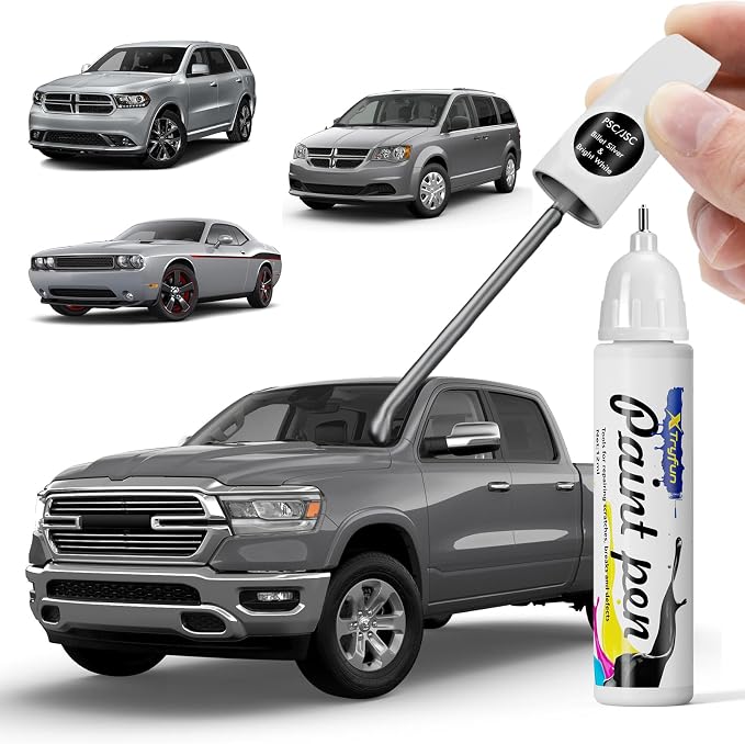 PSC/JSC Billet Silver Touch Up Paint Compatible with Dodge, DIY Car Paint Scratch Repair, Automotive Paints, Quick & Easy Fix Scratch Repair for Challenger/Durango/Grand Caravan/Charger/Viper