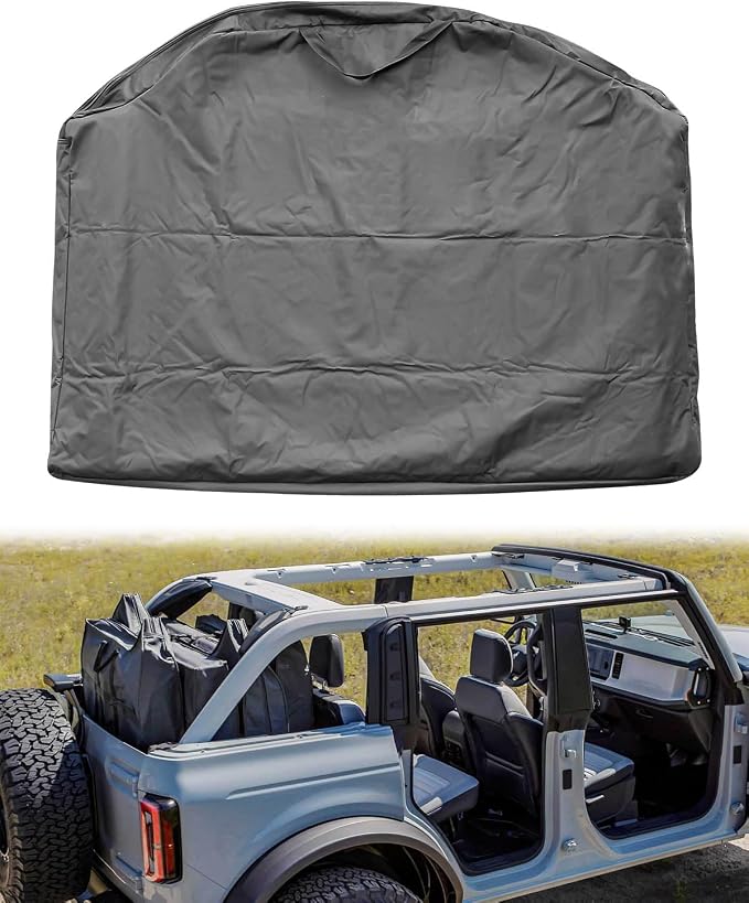 Upgraded Car Hard Top Storage Bag Fit for Ford Bronco 2021 2022 2023 4-Door, Portable Freedom Panel Storage Bag for Roof Panel Over Rear Row Seat, Rear Hardtop Organizer Bag 1Pc