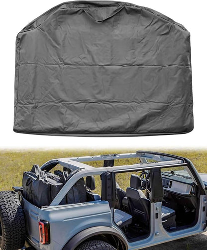 Upgraded Car Hard Top Storage Bag Fit for Ford Bronco 2021 2022 2023 4-Door, Portable Freedom Panel Storage Bag for Roof Panel Over Rear Row Seat, Rear Hardtop Organizer Bag 1Pc