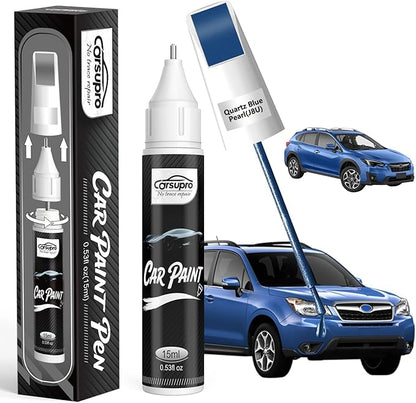 Quartz Blue Pearl(J8U) for Subaru Touch Up Paint Pen, 2 in 1 Car Scratch Remover with Pen Tip and Brush, Precise Color Match for Car Paint Scratch Repair, Quickly and Easily Fix Chips and Nicks