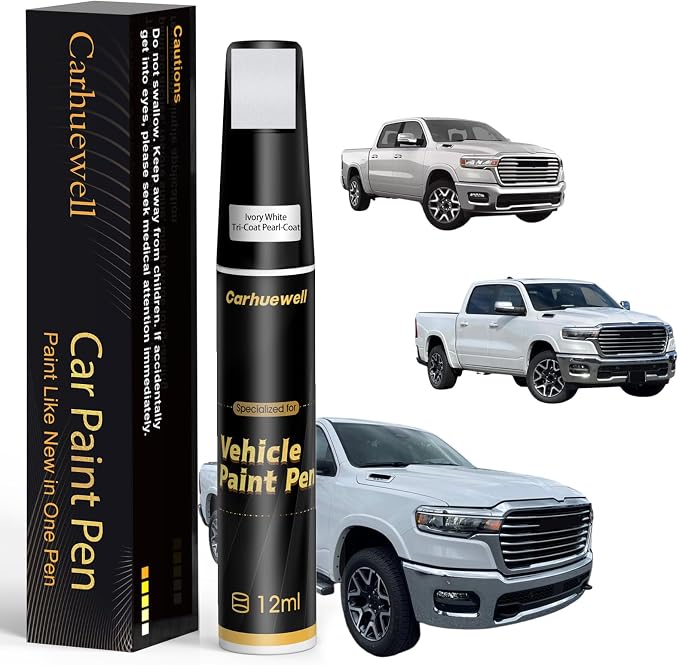 Touch Up Paint for Ram Ivory White Tri-Coat Pearl-Coat(PWD/JWD) Car Touch Up paint Genuine Exact Color Code Compatible With Ram Vehicle