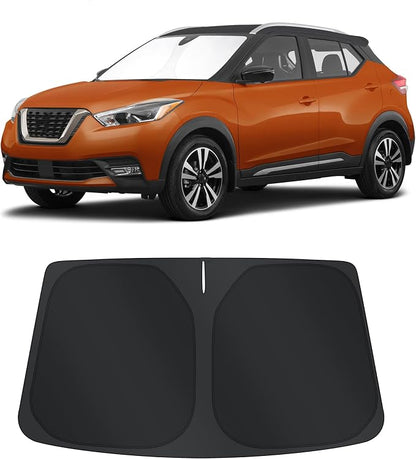 TINGLU Sun Shade for Nissan Kicks S SV SR Crossover 2018-2024 Accessories Windshield Sun Shade Window Shade UV Rays Protection Sun Visor Cover with Steering Wheel Sunshade Storage Bag