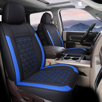 Coverado Front Seat Covers, Waterproof Front Car Seat Covers for Truck Compatible with 2002-2026 Dodge Ram 1500 2500 3500 Crew Double Mega Quad Cab(Blue)
