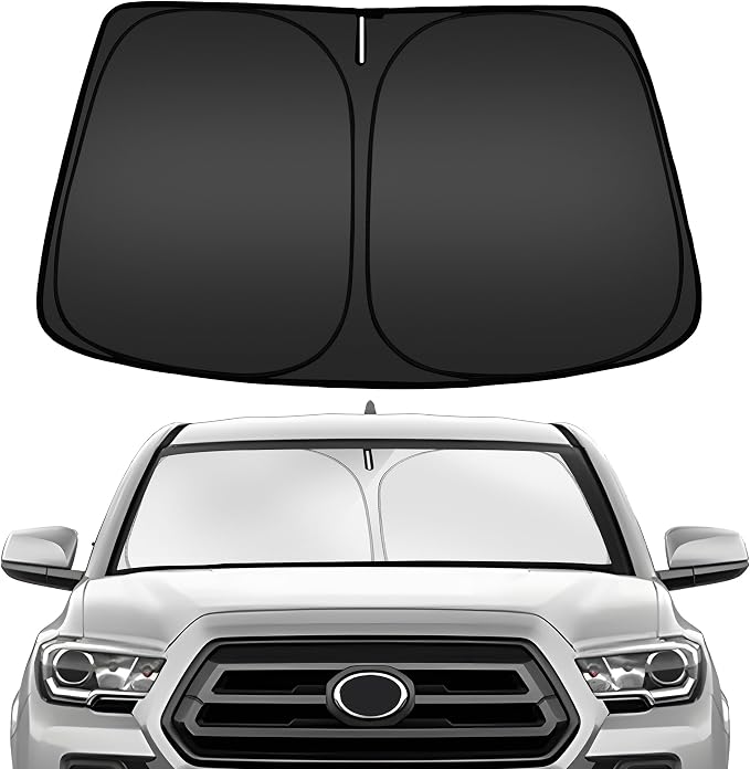 ARISMOTOR Windshield Sun Shade for Toyota Tacoma 2016-2025 2026, Custom Fit Foldable Front Window Sunshade Sun Visor Protector, Block UV Rays Keep Your Car Cooler