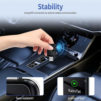 Wireless CarPlay Adapter for Apple iPhone & Android,Multi-User Seamless Connection for Upgrade Wired to Wireless CarPlay Auto, No Latency for iOS 10+ Android 11+ to Screen w/USB C