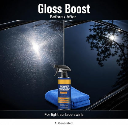 Nano Quick Coat Shiny Car Stuff - 120ml Waterless Car Wash Spray for Post-Wash Detailing, SiO2 Ceramic Gloss Enhancer & Micro-Swirl Reducer, Streak-Free Hydrophobic Finish for Auto Paint (2) (2)