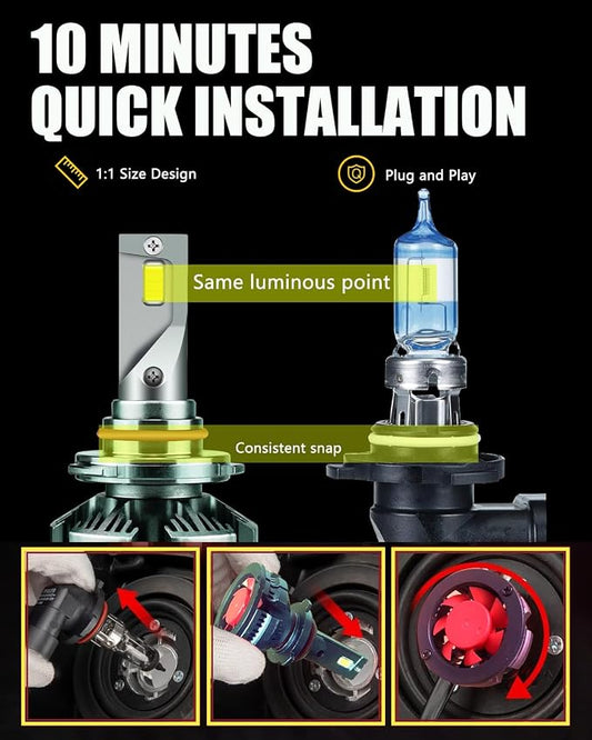 Light Bulbs Fits 2019-2023 Dodge Ram 1500 2500 3500 6000K 40000LM | 9005 H11 hi/lo beam, H11 fog lights, 1:1 as Stock, Pure White Brightness, Replacement Off-road Lamp, Plug-N-Play, 6-Pack