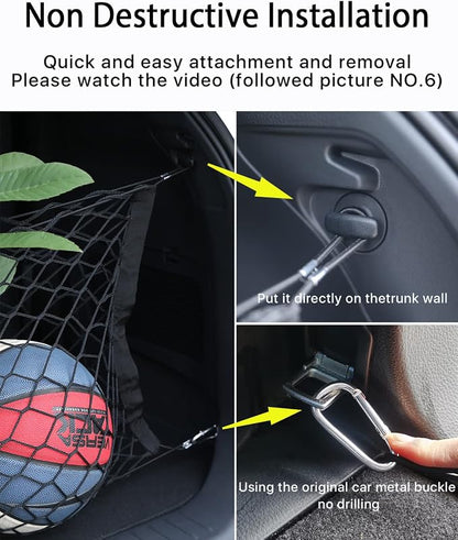 for Toyota Highlander Cargo Net- Envelope Style Heavy Duty Stretchable Trunk Storage Organizer for 2014-2026 Highlander, Trunk Mesh Premium Adjustable Carrier Cargo Net for Grand Highlander