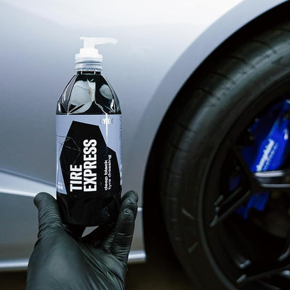 Gyeon Tire Express Satin‑Finish Tire Dressing Water Based UV Protection Self‑Cleaning Liquid, Long Lasting Factory‑Fresh Look Easy Wet Or Dry Application Deep Natural Tire Revitalizer, Exterior Use