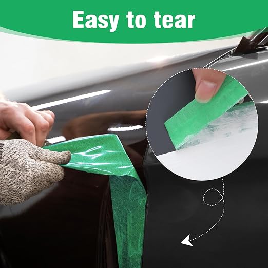 4 Pack Green Automotive Masking Tape 1.41In×55Yd Green Painters Tape, Heat Resistant Masking Tape for Wall Painting Car Body Masking Edge Repair DIY