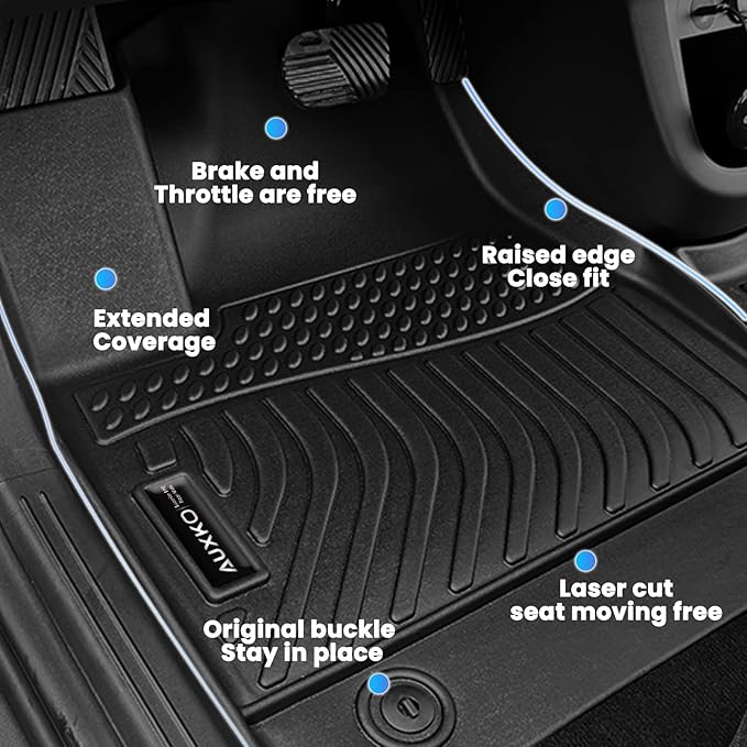 Auxko All Weather Floor Mats Cargo Mat Fit for Toyota Camry 2025 2026 Include Hybrid LE/SE/XLE/XSE TPE Liners Camry Accessories All Season Guard Odorless Anti-Slip Floor Mats Cargo Liner Black