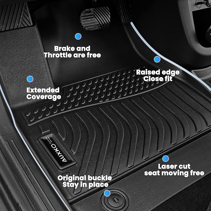 Auxko All Weather Floor Mats for Hyundai IONIQ 5 2026 2025 Movable Console Model TPE Liners All Season Accessories Guard Odorless Anti-Slip Floor Liners for Hyundai IONIQ 5