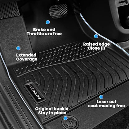 Auxko All Weather Floor Mats for Hyundai IONIQ 5 2026 2025 Movable Console Model TPE Liners All Season Accessories Guard Odorless Anti-Slip Floor Liners for Hyundai IONIQ 5