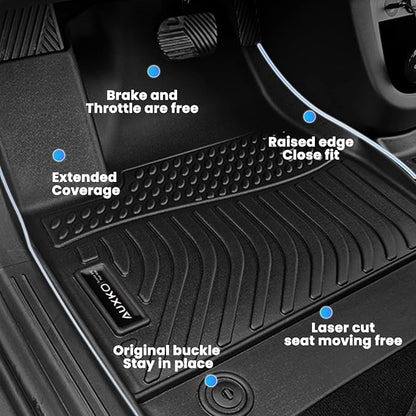 Auxko All Weather Floor Mats Cargo Mat Fit for Toyota Camry AWD 2024 2023 2022 2021 2020 2019 2018 TPE Floor Liner Trunk Mat Camry Accessories All Season Odorless Anti-Slip Black