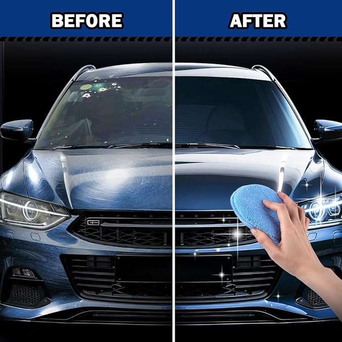 AIDEA Car Wax Applicator Pad, Microfiber Applicator Pad for Buffing & Detail Polishing, 12PK Round Foam Pads for Car Cleaning and Fine Polishing, 5 Inch