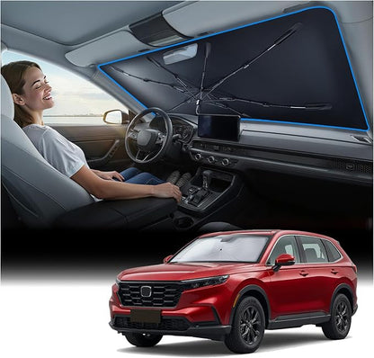 Nmoiss [Vinyl Coating Heat Shield] Windshield Sun Shade Umbrella Custom for Honda CRV 2023-2026, Block 99% UV Rays & Protect Interior Dashboard & Seats, CR-V Accessories