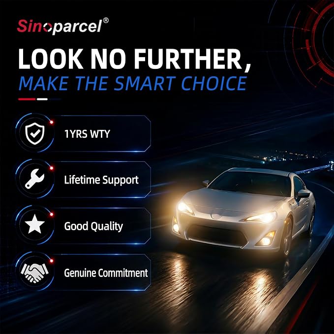 Sinoparcel H4/9003 Halogen Headlight Bulb High and Low Beam 3800K, 150% More Brightness Replacement for Standard 60W/55W Bulb, Pack of 2
