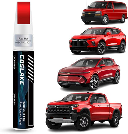 Car Touch Up Paint(Red Hot(G7C/WA130X)) for Chevrolet, Car Paint Scratch Repair Kit, Quick & Easy Solution to Repair, 2 in 1 Scratch Remover Pen with Color-Matched