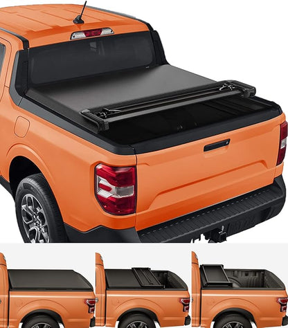 TIPTOP Soft Tri-Fold Tonneau Cover Truck Bed for 2022 2023 2024 2025 2026 Maverick 4.5ft Bed (54.4") | TPX3 |.