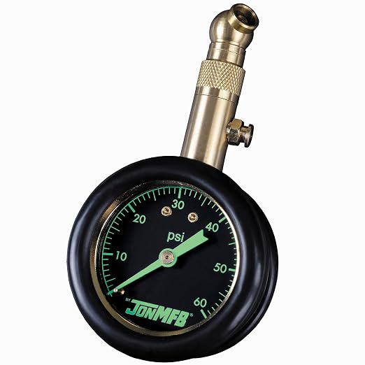 Tire Pressure Gauge for Cars and Trucks. 0-60 PSI Calibrated to ANSI B.40.1 Accuracy. Large 2 Inch Easy to Read Gauge and 360 Degree Rotation for Easy Connection., 200-60R