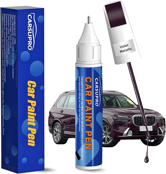 Purple Touch Up Paint for Cars,Car Paint Touch Up Pen for Deep Scratches,Car Scratch Repair Pen Auto Scratch Remover for Easy to Use and Fix(Violet Metallic)