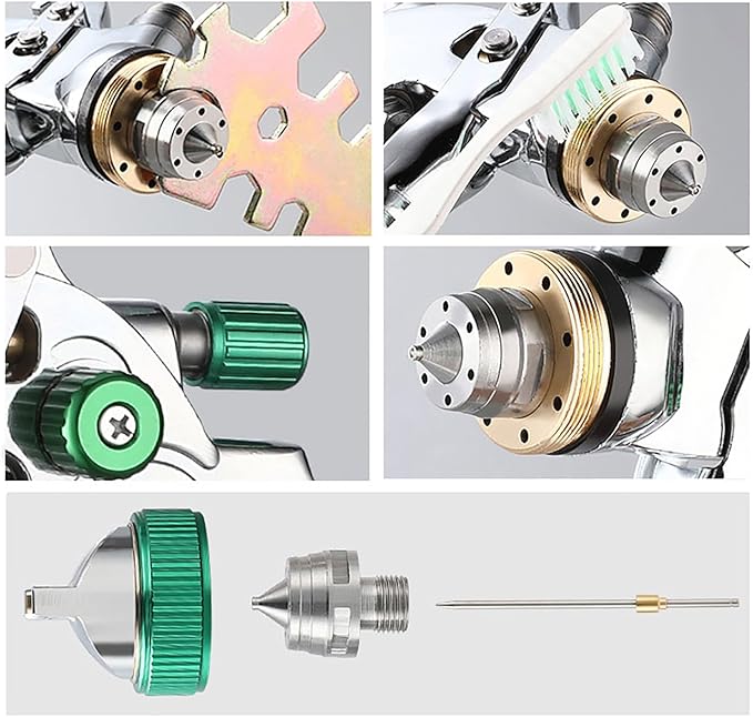 ENDOZER Professional HVLP Spray Gun Set Gravity Feed Air Spray Gun with 1.3, 1.5, 1.8mm Nozzles 20oz 600cc with Gauge for Auto Paint, Primer, Clear/Top Coat & Touch-Up (Not Suitable for Latex Paint)
