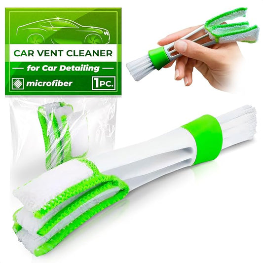 Car Vent Brush Multifunctional Cleaning Brush - Auto Vent Cleaner Tool for Car Detailing Car Interior Duster Reliable Plastic & Nylon, Handy Size, Triple Design, Compact Storage, Removable for Washing