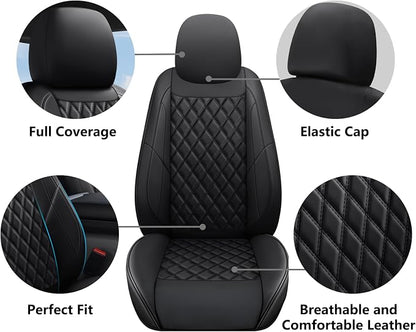 F150 Seat Covers, Custom Ford F150 Truck Seat Cover Fit for 2015-2025 F150 and 2017-2025 F250 F350 F450 Super Duty Crew Cab XL XLT Lariat King Ranch Platinum (Black, Front and Rear(5 seats))