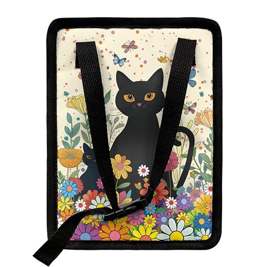 Cat Butterfly Colorful Daisy Pattern Car Trash Can with Lid and Zipper Portable Foldable Trash Bin for Car Interior Accessories Multipurpose Garbage Can Bags Storage Organizer