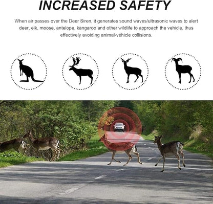 4 PCS Deer Whistles for Car, Auto Deer Warning Whistle Devices with Adhesive Tapes, Animal Alert Horn Save Deer Whistle Avoids Collision for Cars Trucks Motorcycles (Black)