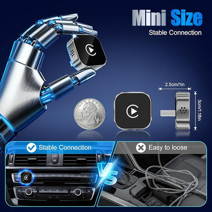 2026 Wireless Car Adapter - Universal Smart Screen Converter, USB-C/Type-C,Plug & Play, Zero Delay Needs Built-in Vehicle System (Silver)