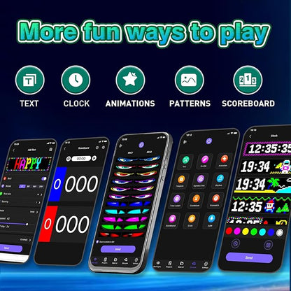 2Pcs LED Eyes for Truck Windshield,Devil Eyes Light for Cars,Flexible Scrolling Programmable LED Signs,Custom Editor Colours,Animations,Text