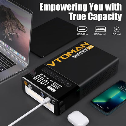 VTOMAN X5 Jump Starter with Air Compressor, 3500A Portable Car Battery Booster (Up to 9L Gas/8L Diesel Engines) with 160PSI Digital Tire Inflator, 12V Lithium Battery Jump box with Type-C Quick Charge