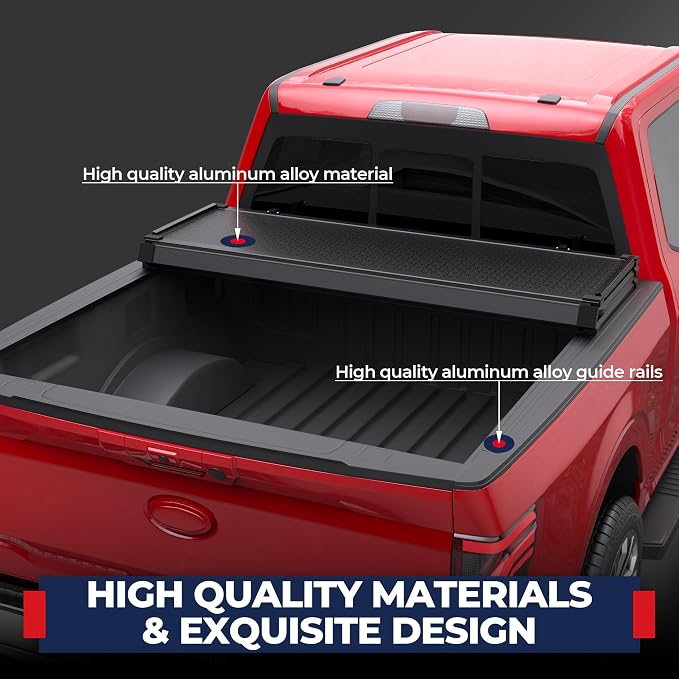 MOSTPLUS 6.5FT Tri-Fold Hard Truck Bed Tonneau Cover On Top Compatible for 2015-2025 2026 Ford F150 F-150 Bed 3 Fold Styleside Solid (78Inch)