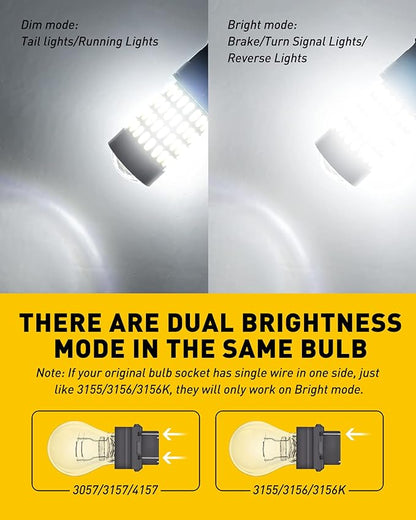 AUXITO 3157 LED Bulbs Reverse Lights, Super Bright 3056 3156 3057 4157 LED Bulbs with Projector for Reverse Back Up Lights Tail Brake Turn Signal Parking Daytime Running Lights, 6000K White