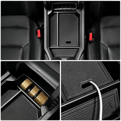 2PCS Center Console Organizer Tray for 2026 2023-2025 Honda Accord Gen 11th Accessories, Armrest Storage Box and Hidden Storage Organizer for Accord LX EX Sport EX-L Sport-L Touring Hybrid & Gas